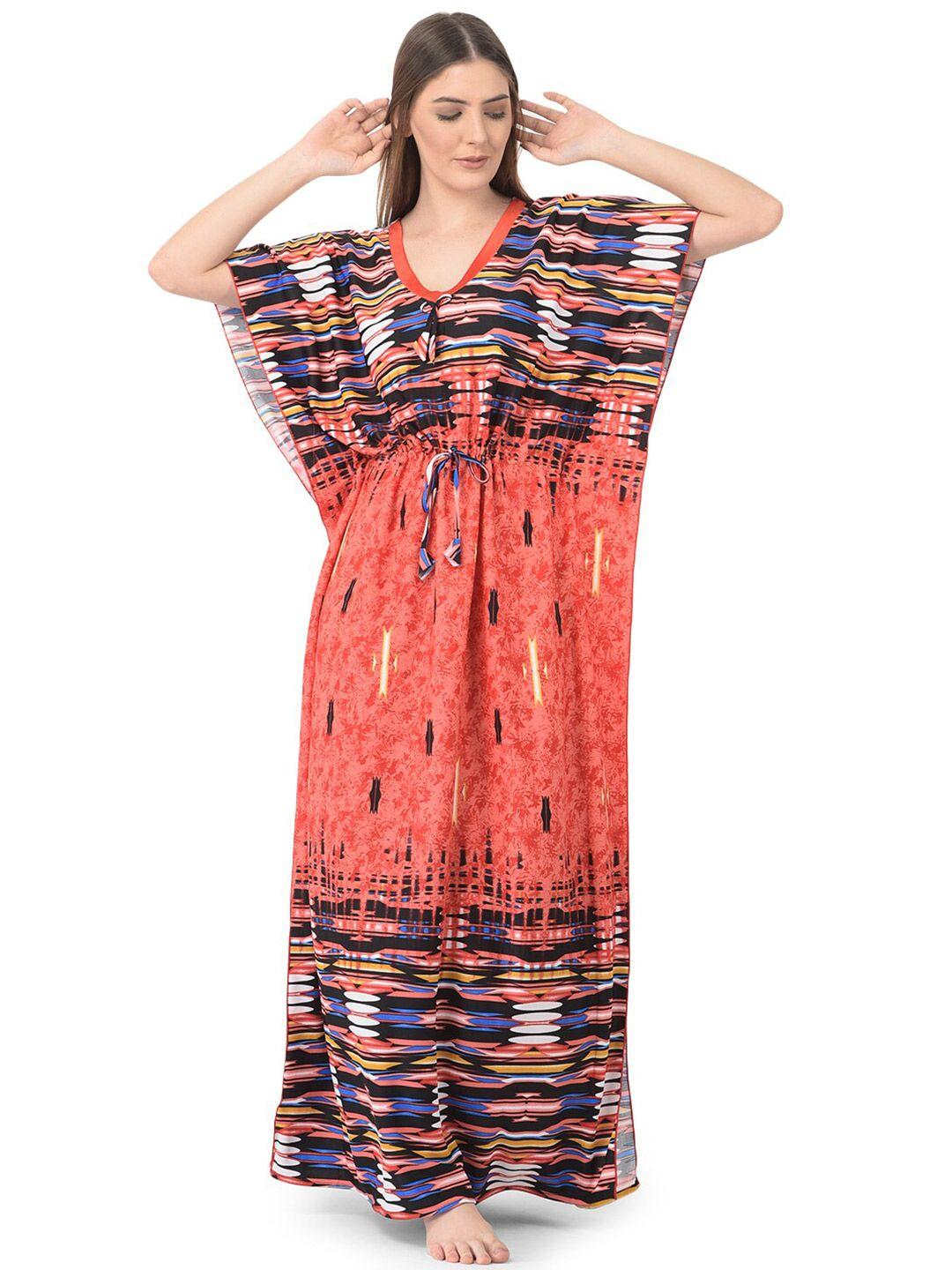 noty abstract printed kaftan maxi nightdress