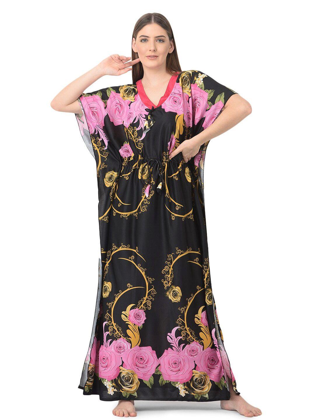 noty floral printed kaftan maxi nightdress