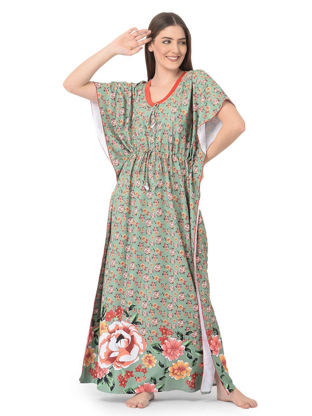 noty floral printed kaftan maxi nightdress