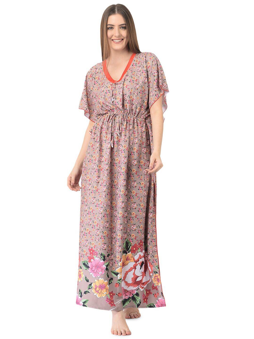 noty floral printed kaftan maxi nightdress