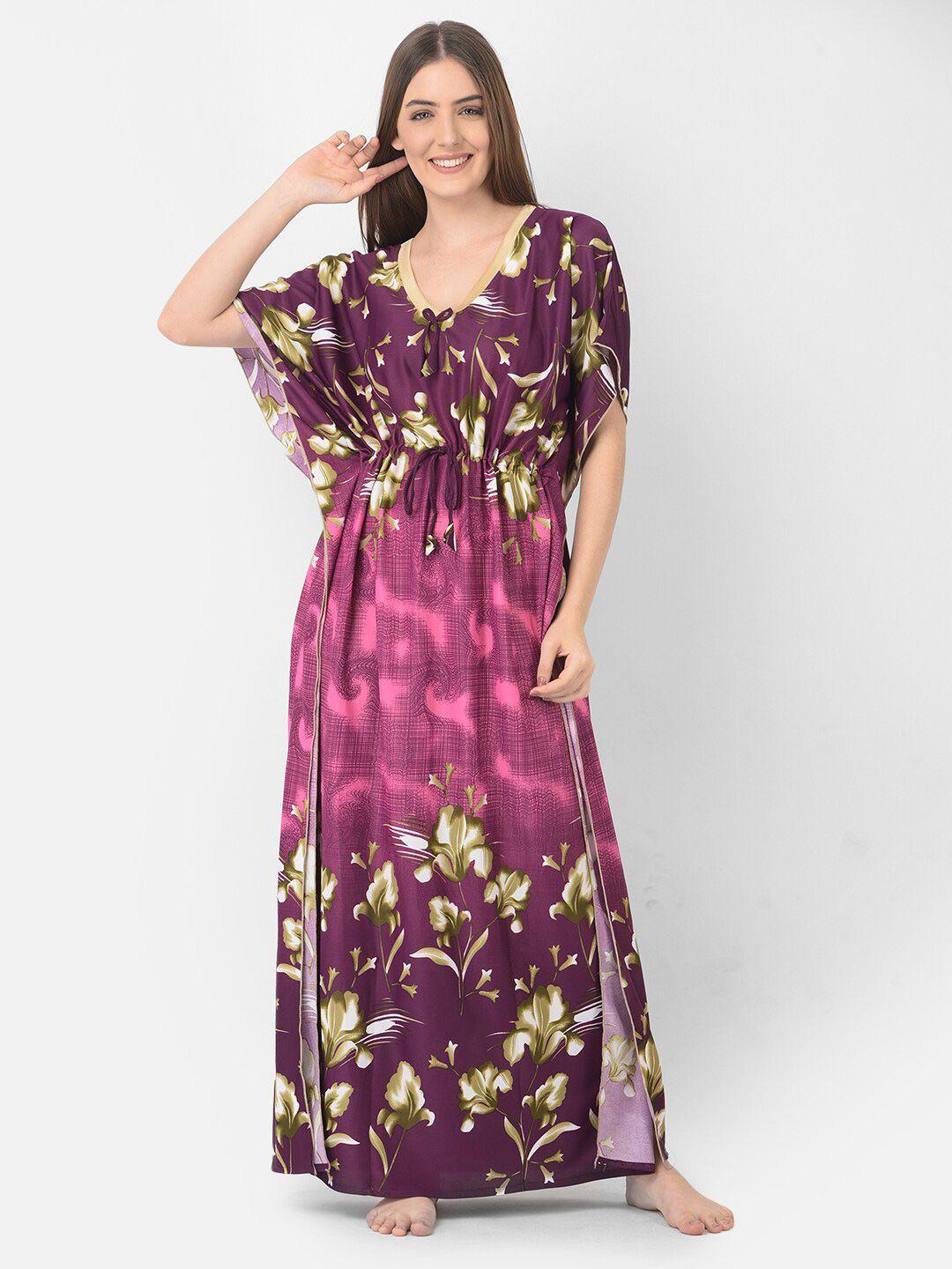 noty floral printed kaftan maxi nightdress