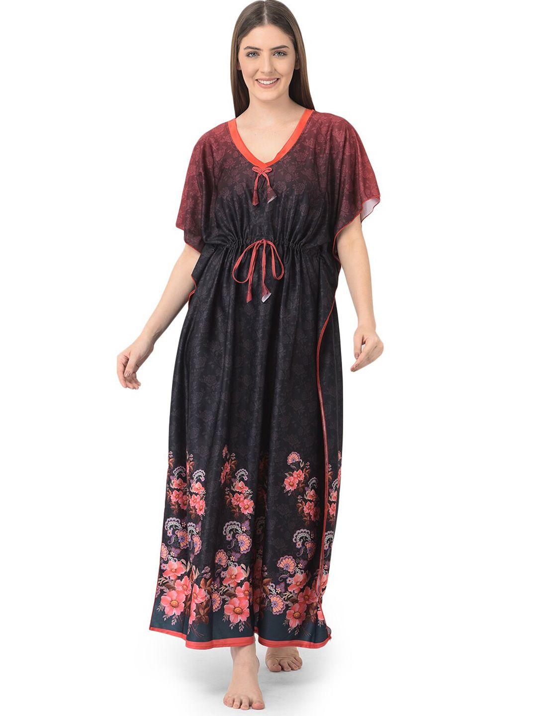 noty floral printed kaftan maxi nightdress