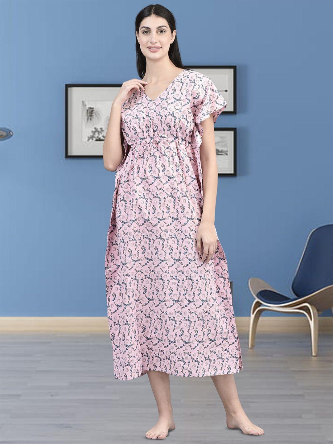noty floral printed square neck maxi nightdress