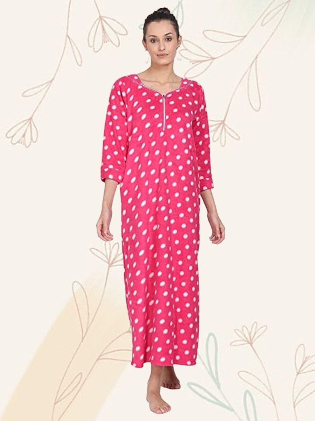 noty polka dots printed maxi nightdress