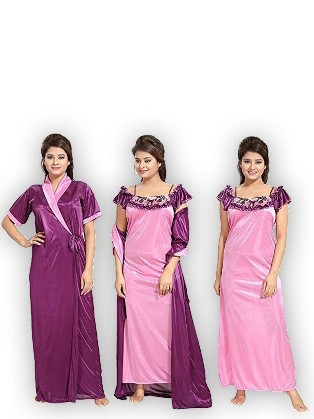 noty satin maxi nightdress with robe