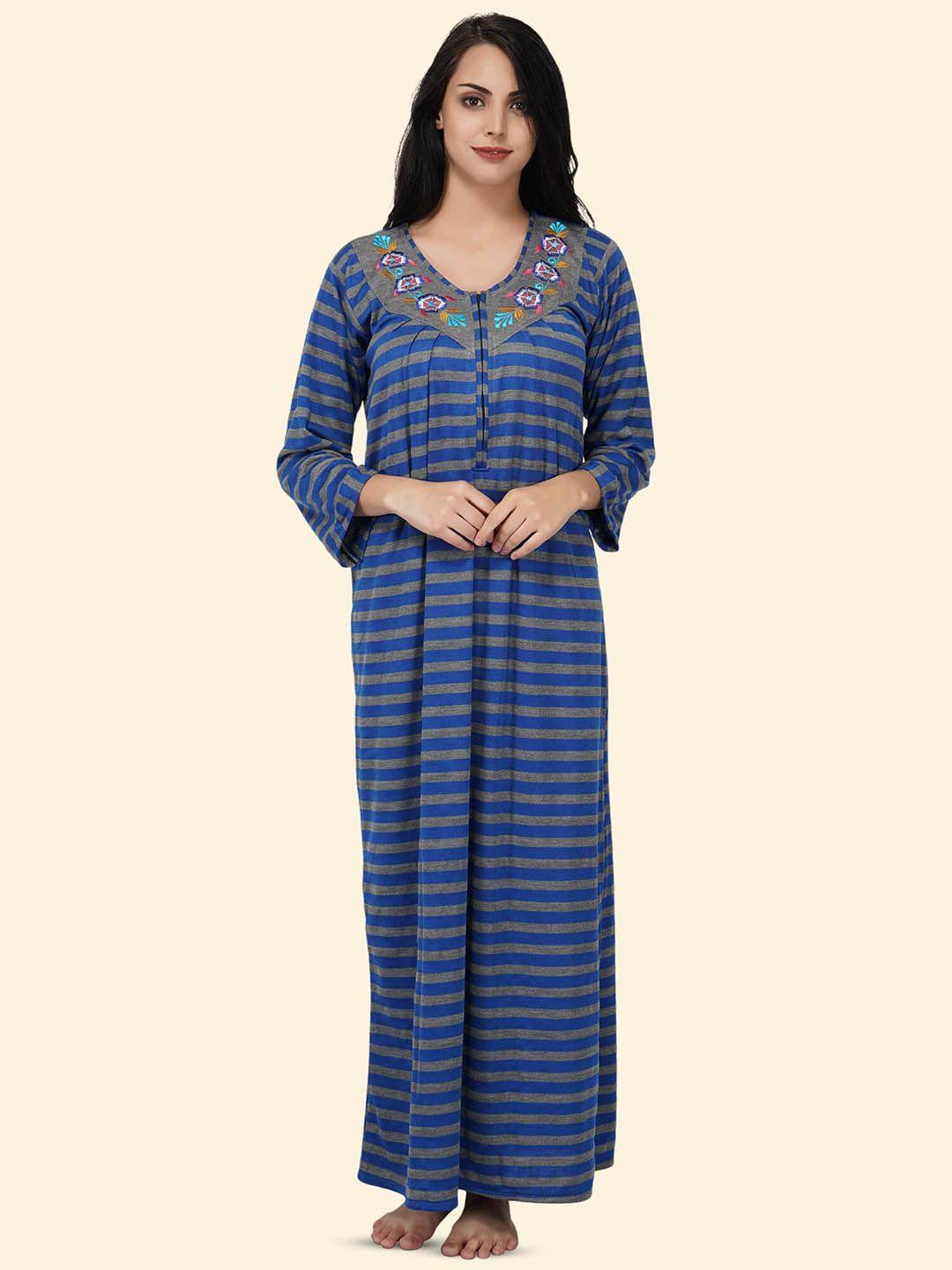 noty striped maxi nightdress