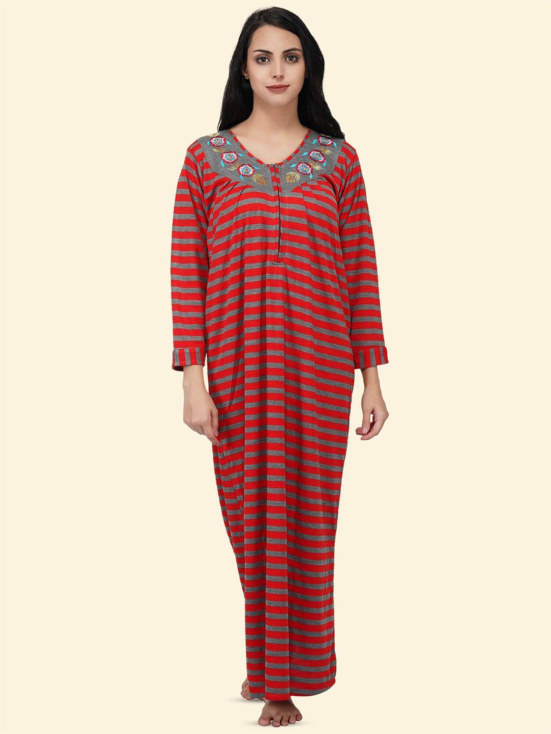 noty striped maxi nightdress