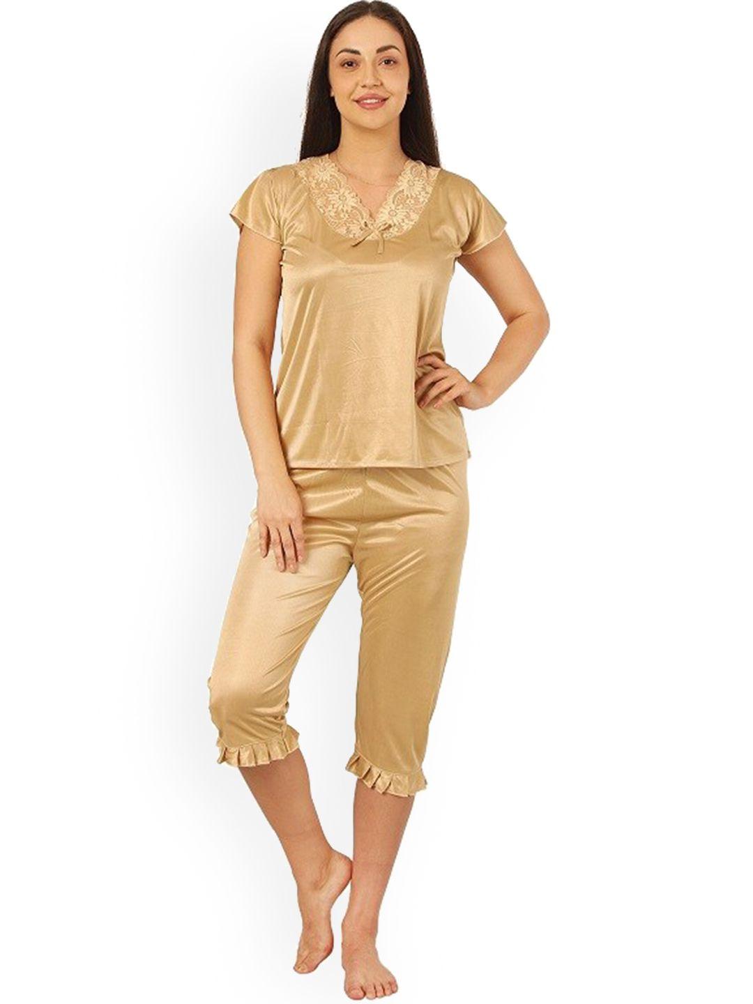 noty v-neck satin night suit