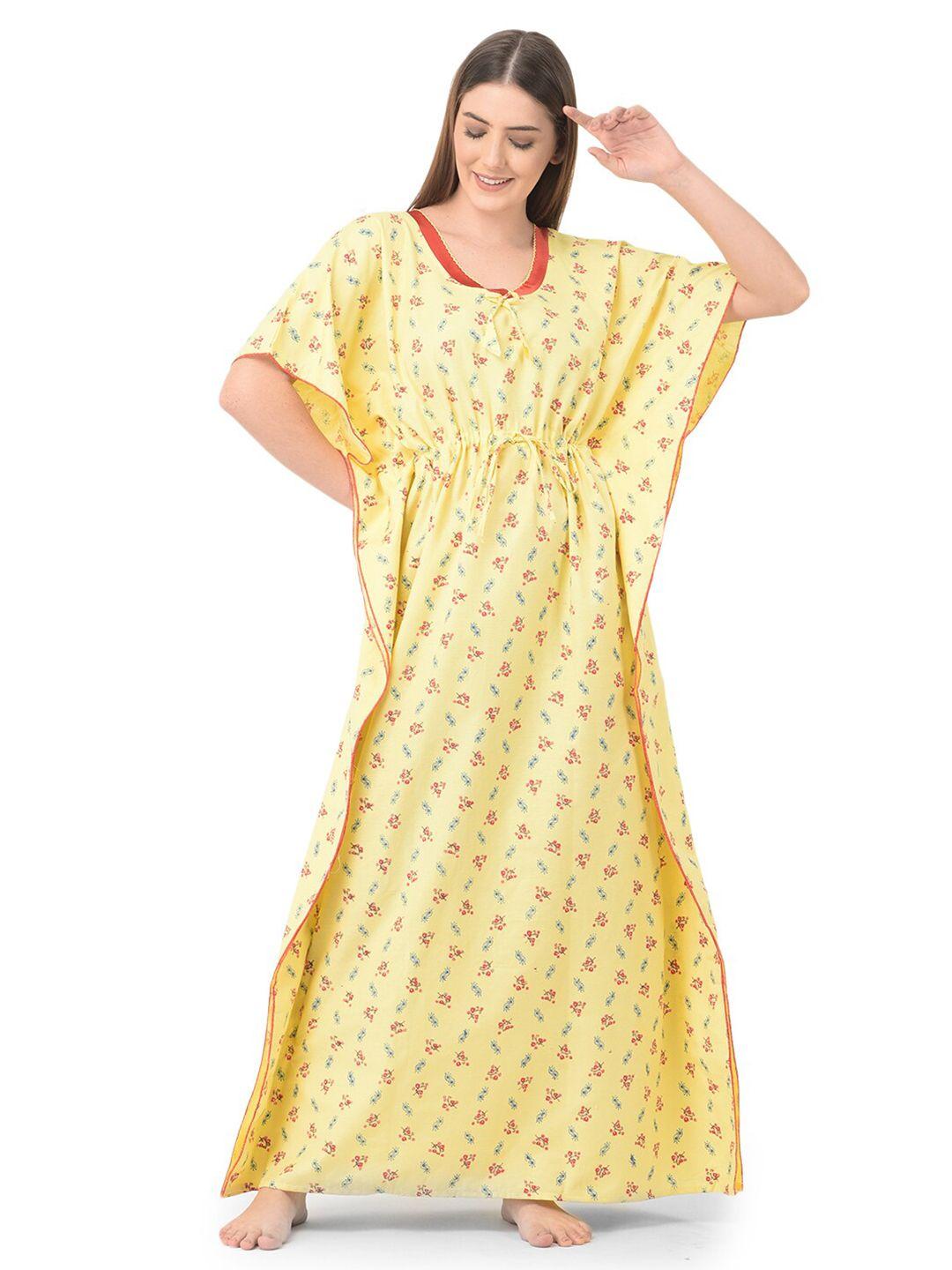 noty yellow printed maxi nightdress