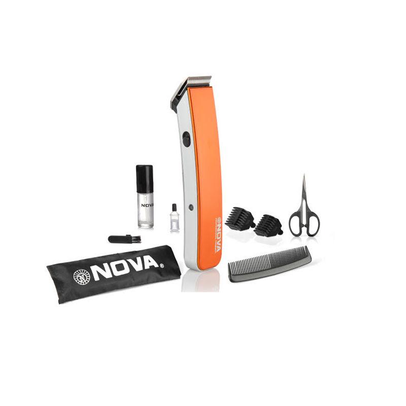 nova nht - 1047 pro skin rechargeable cordless, 30 minutes runtime beard trimmer for unisex(orange)