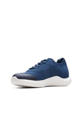 novalite lace navy knit textile lace up womens casual shoes - navy