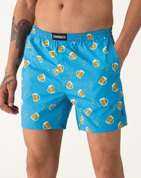 novelty print boxer with elasticated waist