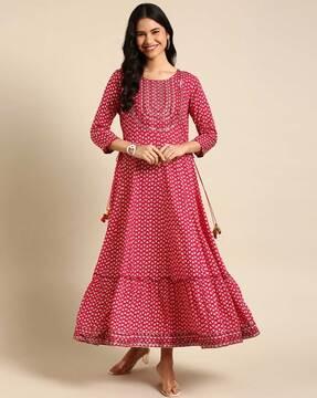 novelty print anarkali kurta