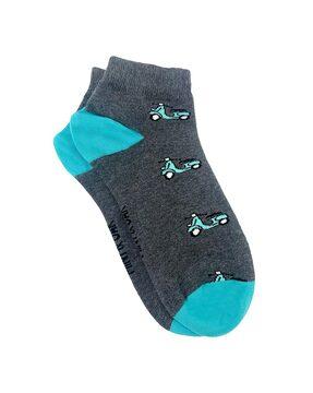 novelty print ankle-length socks