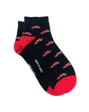 novelty print ankle-length socks