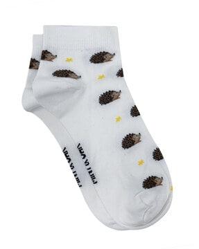 novelty print ankle-length socks