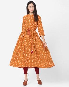 novelty print flared kurta