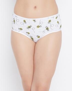 novelty print hipsters with elasticated waistband