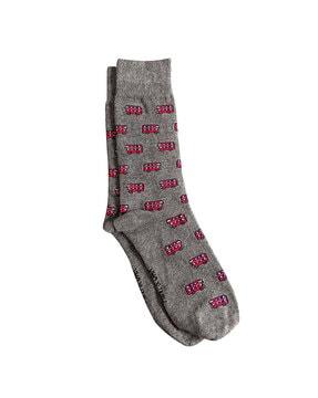 novelty print mid-calf length socks