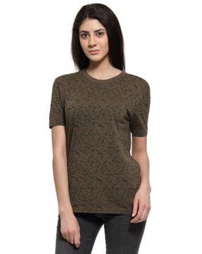 novelty print round neck t-shirt