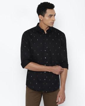 novelty print slim fit shirt