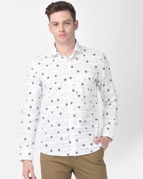 novelty print slim fit shirt