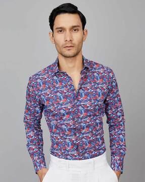 novelty print tailored-fit shirt