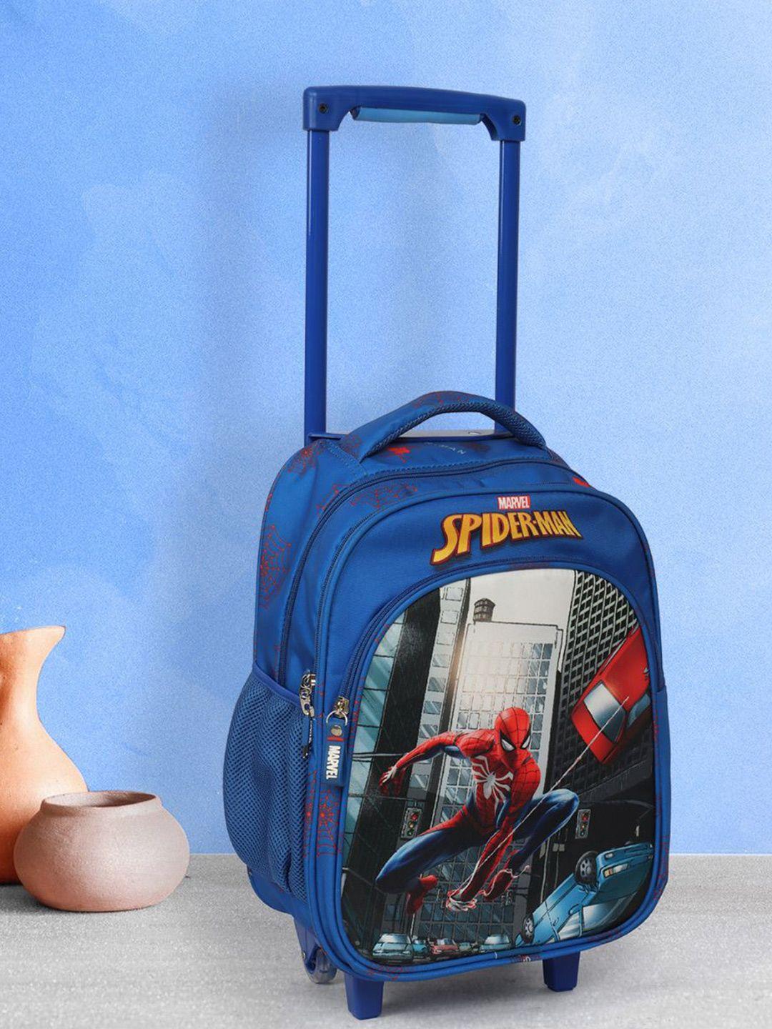 novex kids spiderman backpack trolley bag