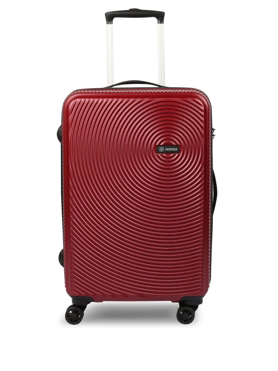 novex red textured hard sided large trolley bag