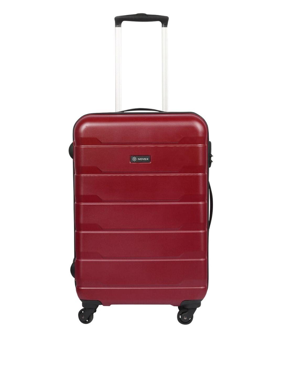 novex red textured hard sided large trolley suitcase