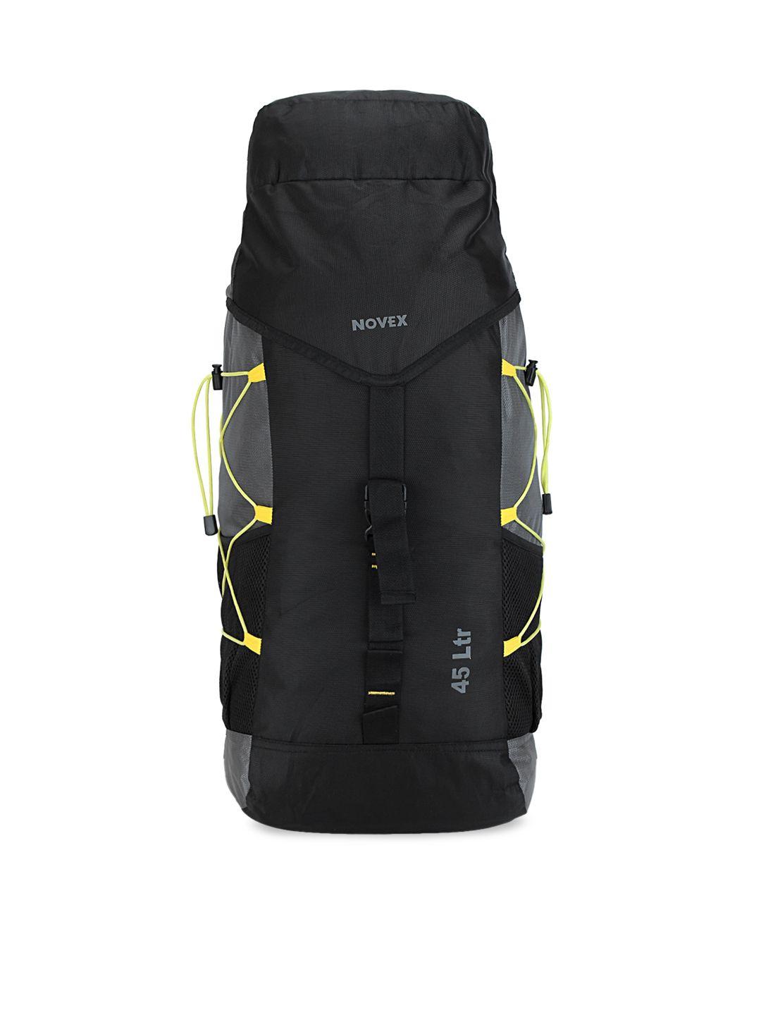 novex unisex black & grey solid rucksack