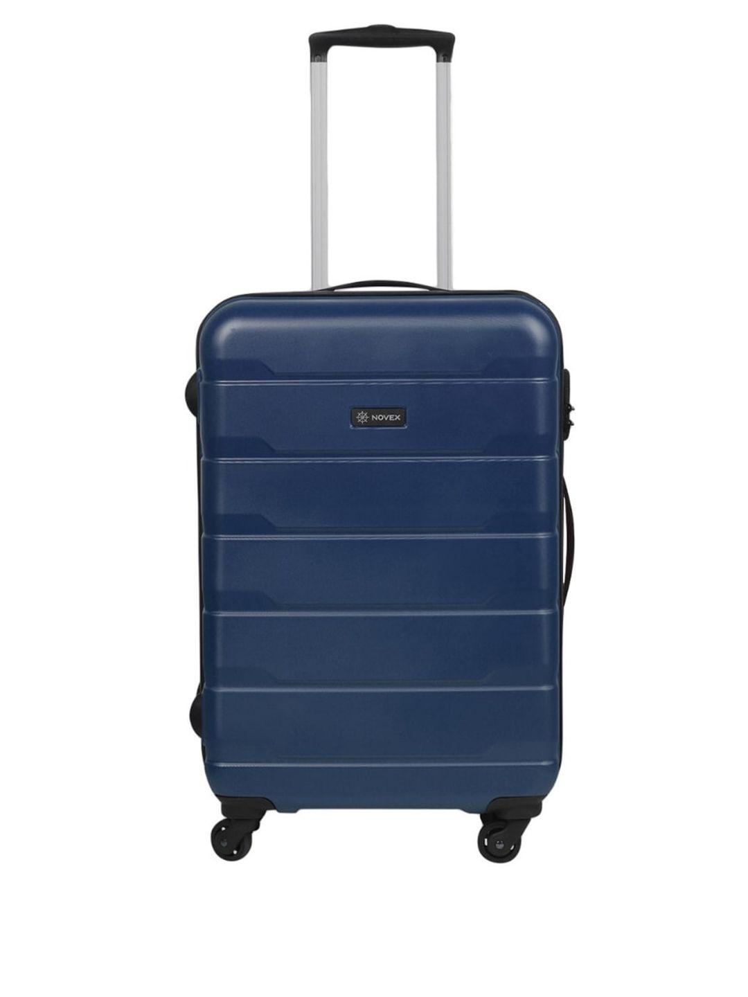 novex unisex blue solid hard luggage cabin trolley bag