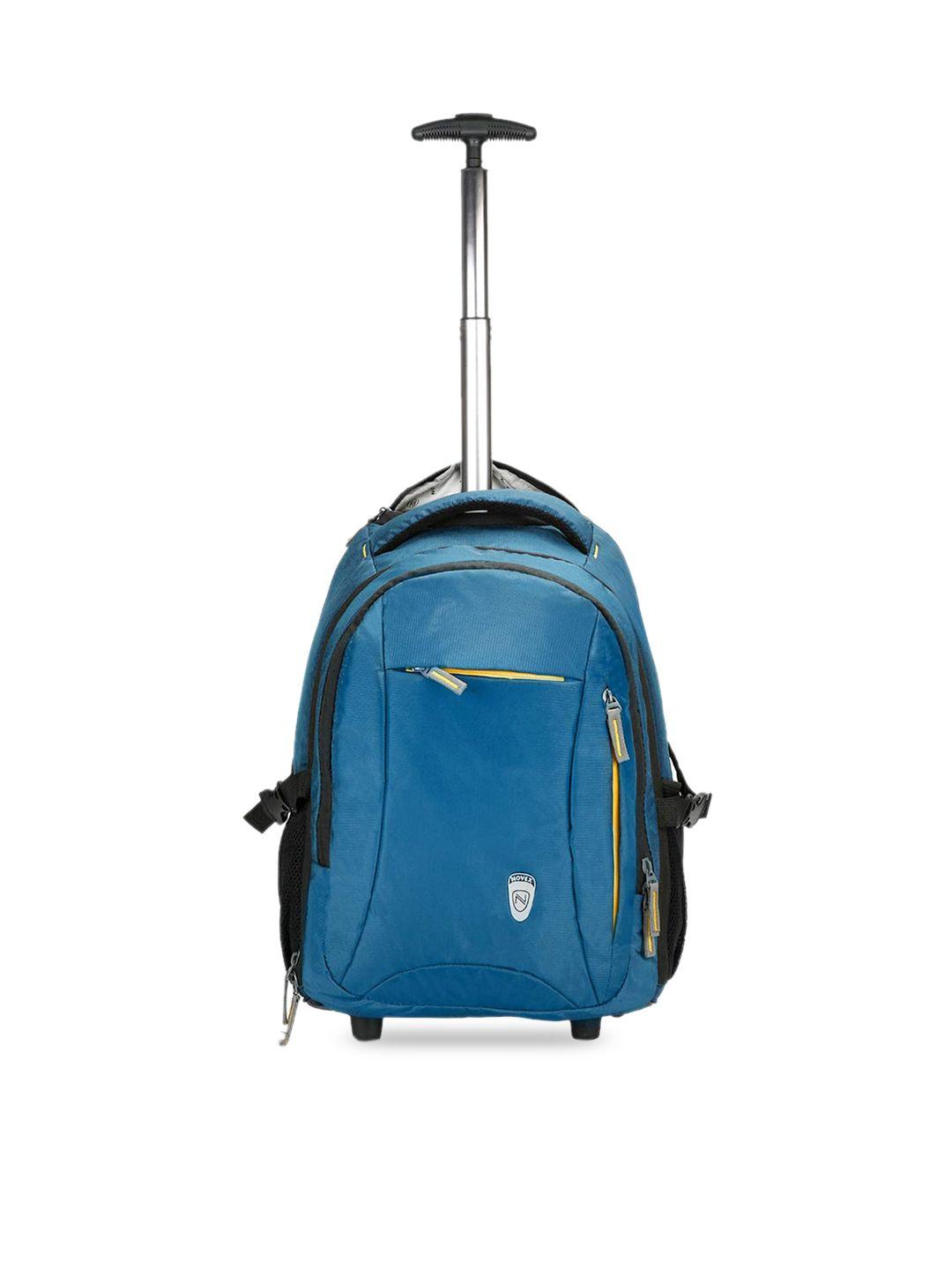 novex unisex teal green & black solid 15.6 inch trolley laptop backpack