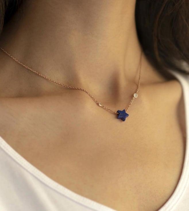 noyra blue athena star necklace