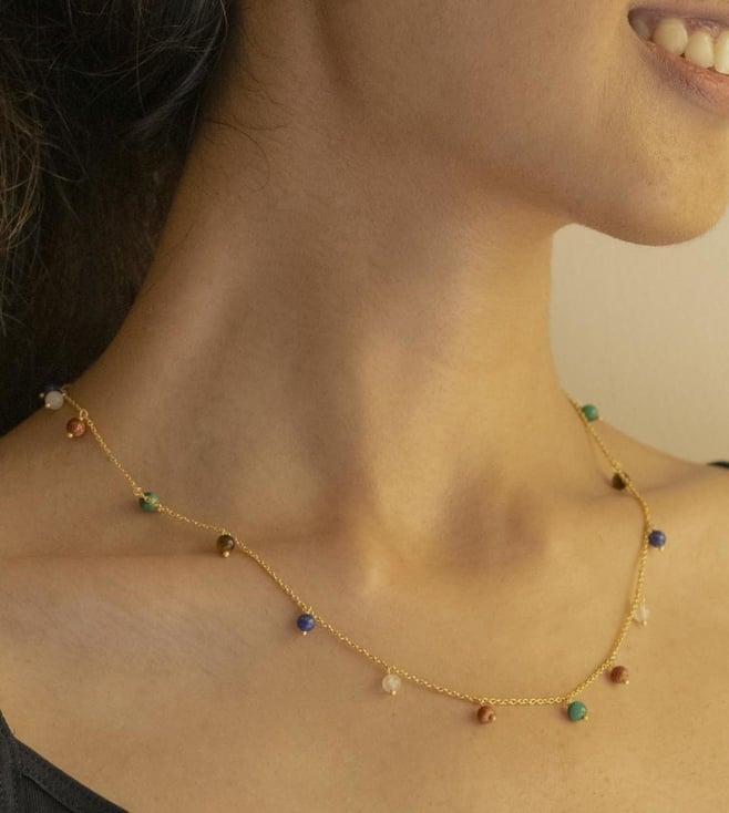 noyra multicoloured galaxaia chain necklace