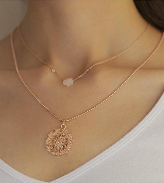 noyra rose gold ra pendant and chain set