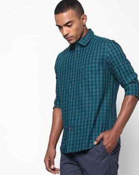 np-02 checked shirt with patch pocket