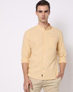 np-06 slim fit shirt with band collar