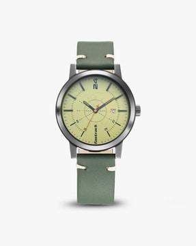 np3245nl01 analogue watch with leather strap