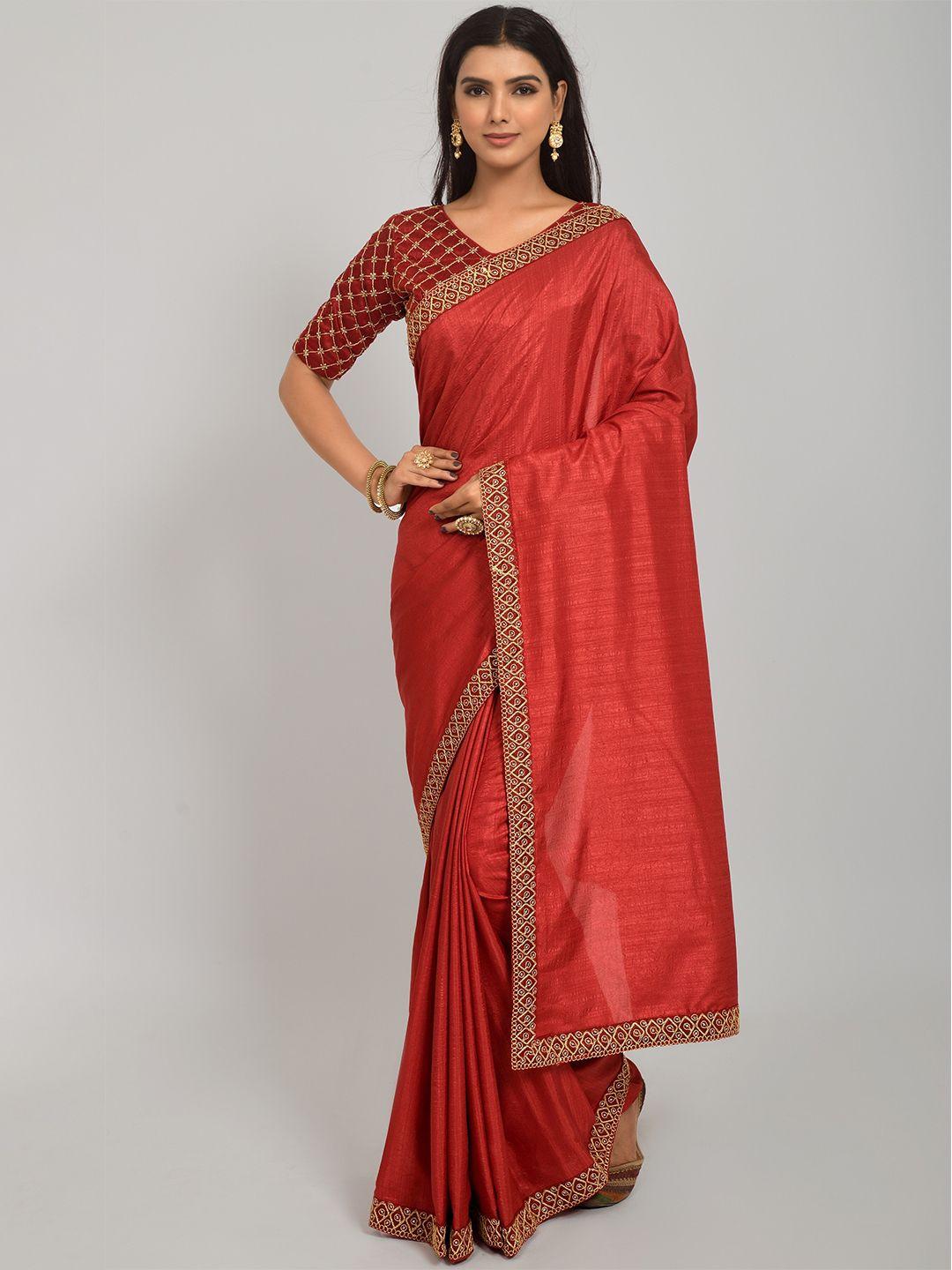 nplash fashion maroon ethnic motifs embroidered silk cotton saree