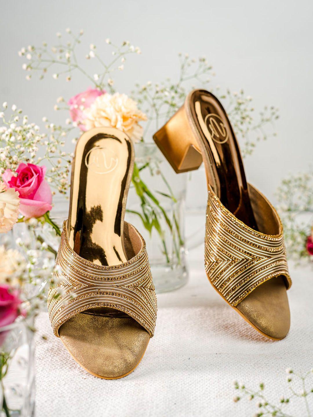 nr by nidhi rathi ethnic embellished block heels
