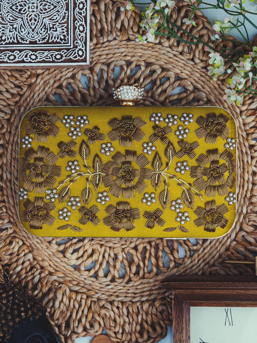 nr by nidhi rathi embellished box clutch