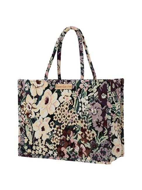 nr by nidhi rathi multicolor printed medium tote handbag