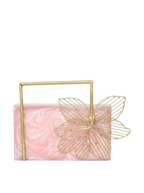 nr by nidhi rathi pink textured clutch