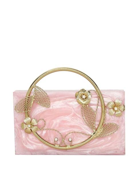 nr by nidhi rathi pink textured clutch