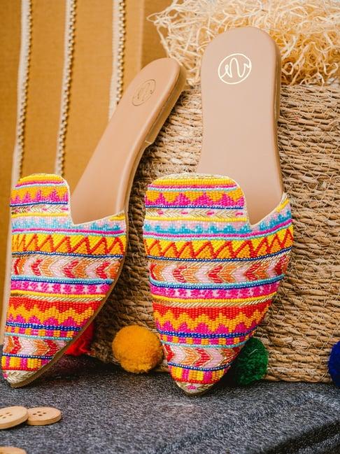 nr by nidhi rathi women's multicolor mule shoes