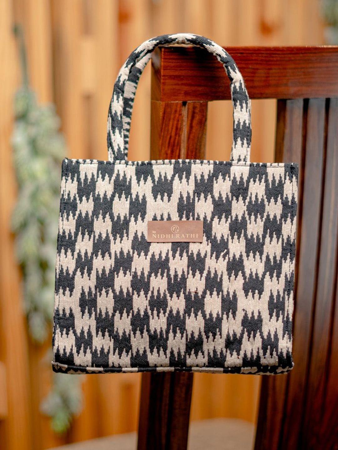 nr by nidhi rathi women striped shopper tote bag