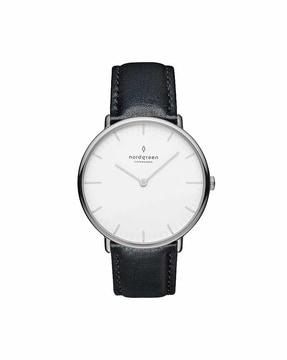 nr40sileblxx analogue watch with leather strap