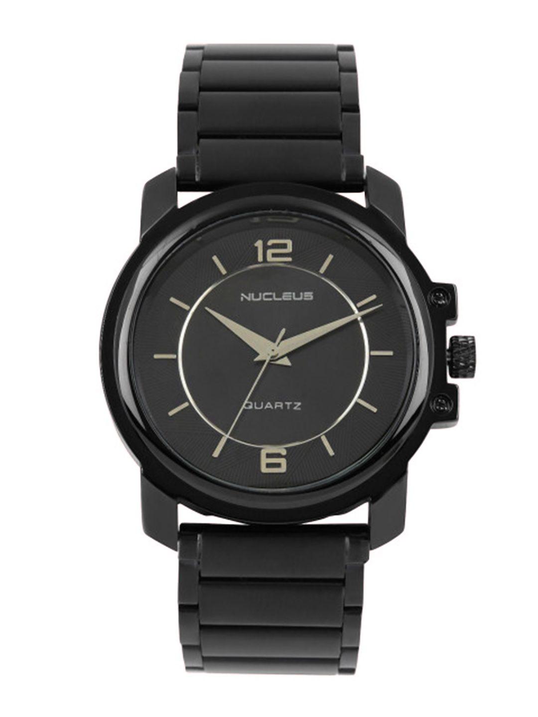 nucleus men black & black analogue watch nlgbbi