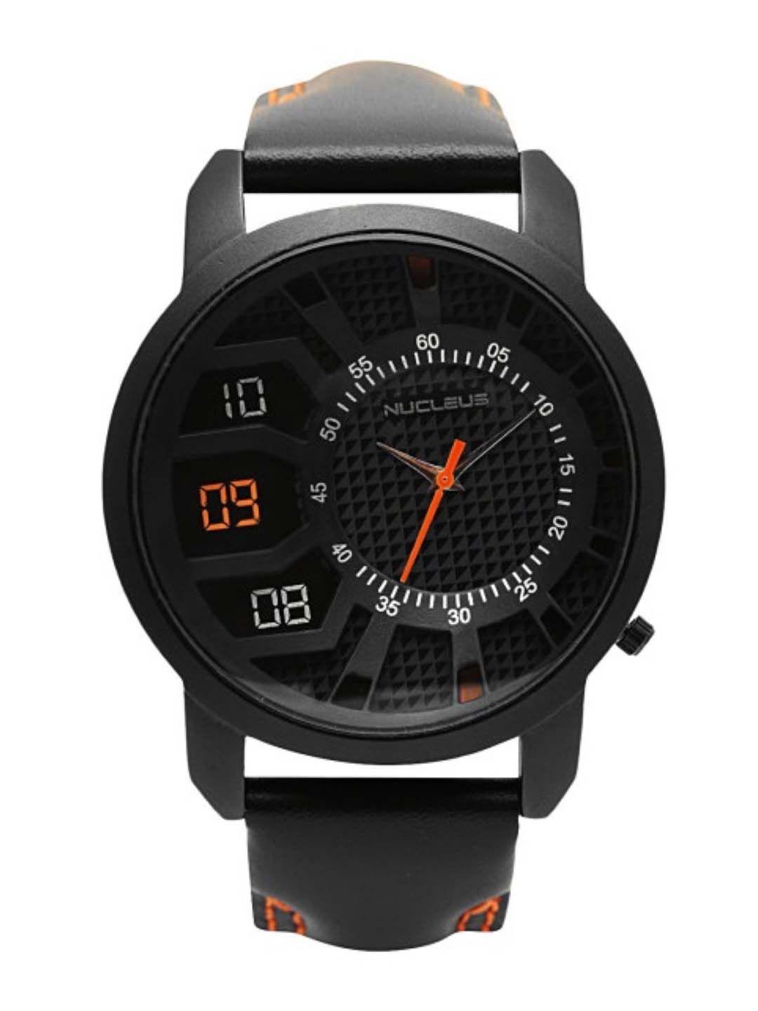 nucleus men black analogue watch nklbkbkbkoi